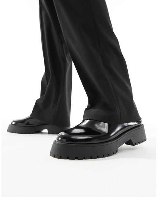 ASOS – klobige loafer aus em kunstleder in Black für Herren