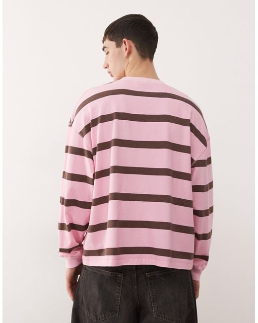 Collusion Pink Oversized Boxy T-shirt for men