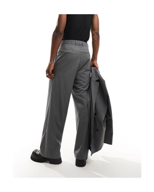 Weekday Uno Loose Fit Tailored Pants in Black for Men