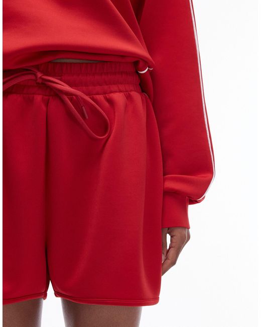 TOPSHOP Red Co-ord Track Short