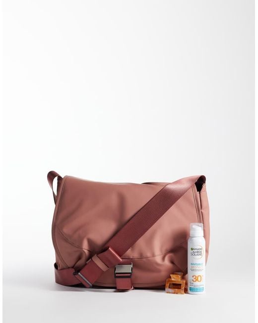Rains Pink 16640 Waterproof Bottle Cross Body Bag