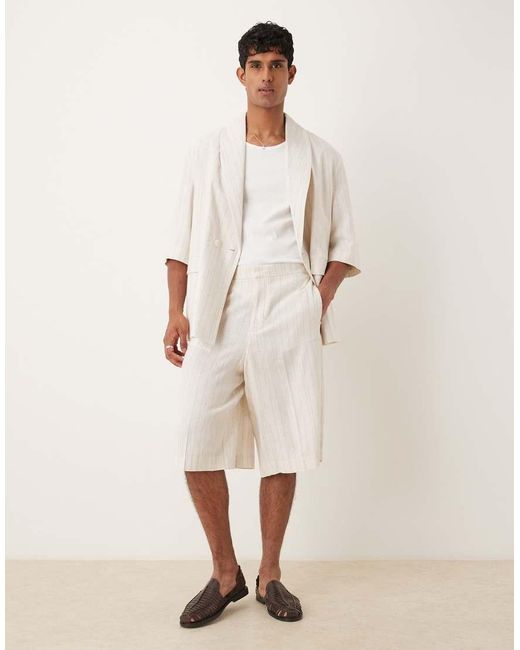 Pantaloncini Bermuda Da Abito Oversize di ASOS in Natural da Uomo