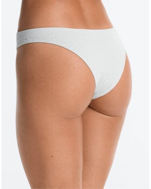 Oysho White 3 Seamless Soft-touch Openwork Brazilian Briefs