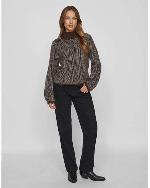 Pull en maille - grain Vila en coloris Brown