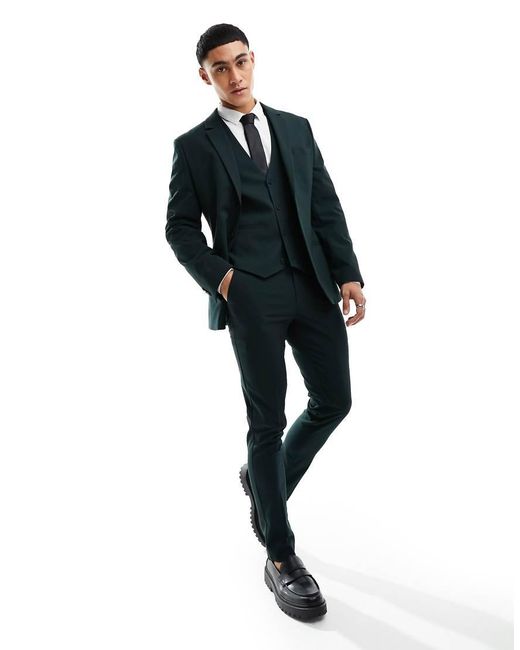 Chaqueta De Traje Ajustada En De ASOS de hombre de color Blue