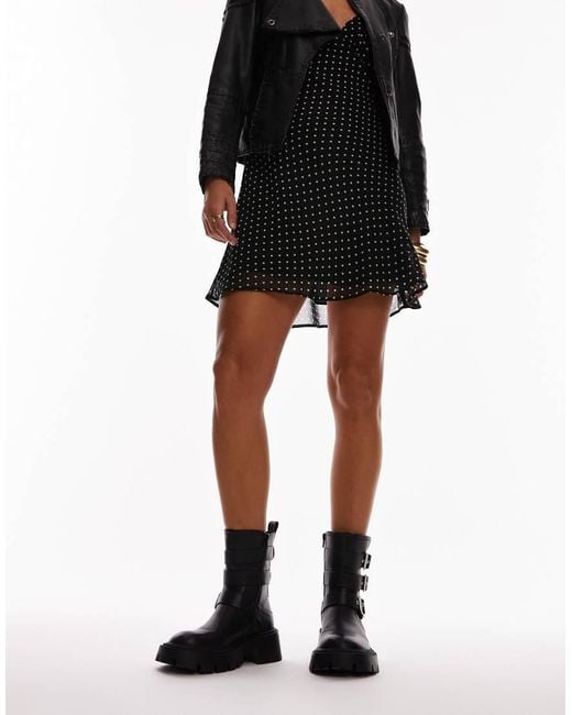 TOPSHOP Black Luke Chunky Biker Boots With Buckle Detail