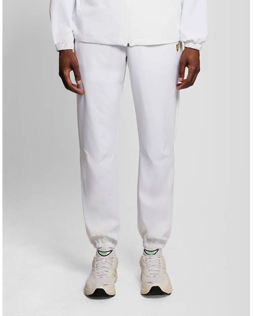 Lyle & Scott White Trousers Striped Trackies for men
