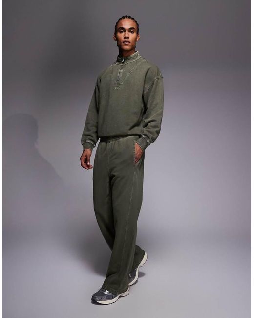 HUGO Gray Nebuzip Tonal Logo Loose Fit Half Zip Co-ord Sweatshirt for men