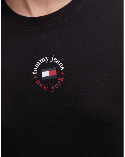 Tommy Hilfiger T-Shirt Met Rond Logo in het Black