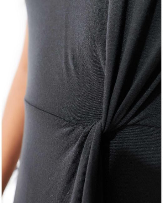 Vero Moda Black Knotted T-shirt Maxi Dress With Split