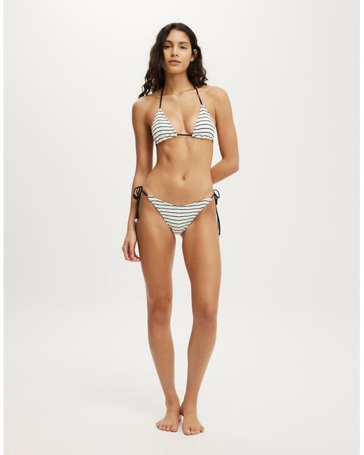 Cotton On Natural Sunspun Micro Knit Slider Triangle Bikini Top