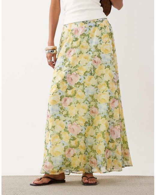 Miss Selfridge Natural Chiffon Circle Skirt