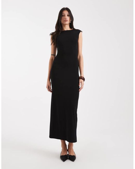 Noisy May Ruche Detail Blackless Midaxi Dress