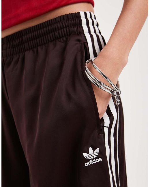 Adidas Originals White Satin Wide Leg Trackies