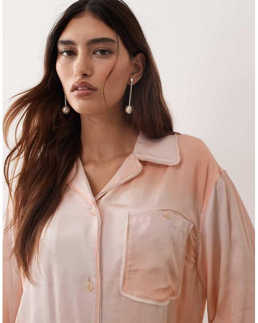 ARRANGE Natural Oversized Shirt Co-ord