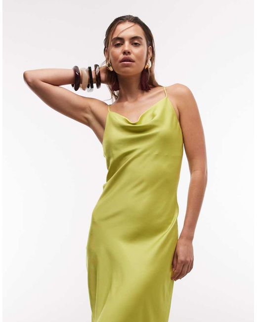 ONLY Yellow Cowl Neck Midi Dress