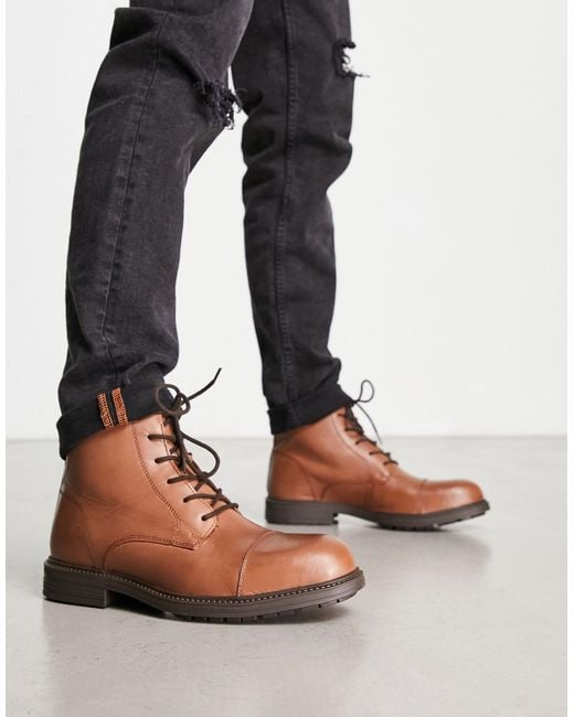 Jack & Jones Jack And Jones Classic Leather Boots in Black for Men | Lyst