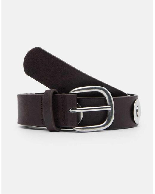 Pull&Bear White Belt With Metallic Plaques
