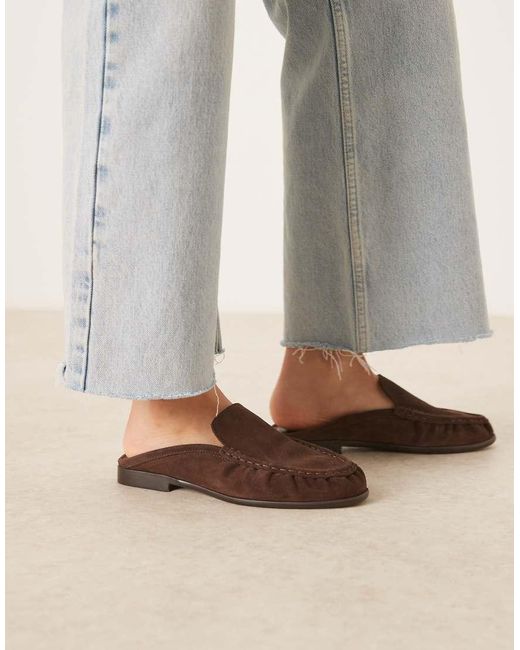 ASOS Gray Mellow Premium Loafer Mules