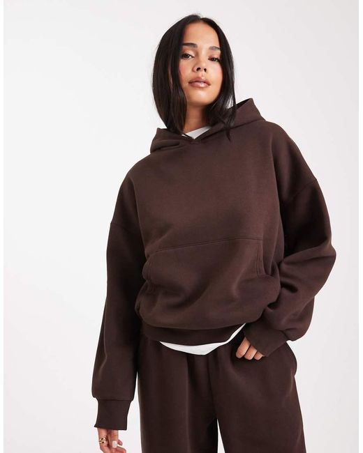 ASOS Brown Oversized Brushback Hoodie