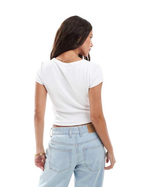 Calvin Klein White Woven Label Rib Baby T-shirt