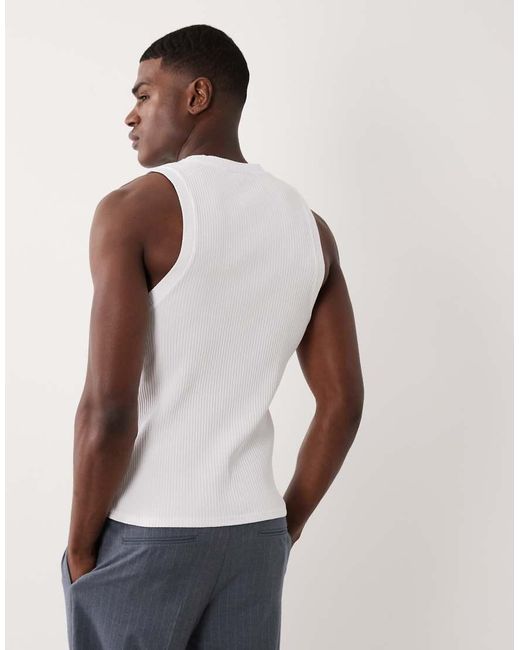 ASOS White Heavyweight Muscle Fit Vest for men