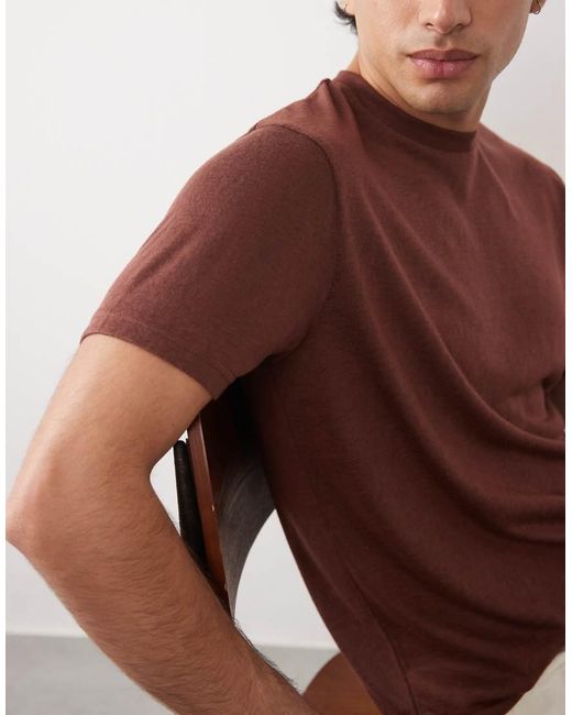 ASOS Brown Regular Fit T-shirt for men