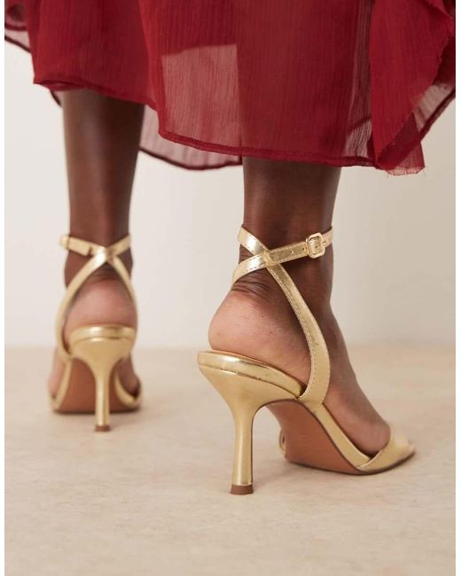 ASOS Red Hollow Barely There Heeled Sandals