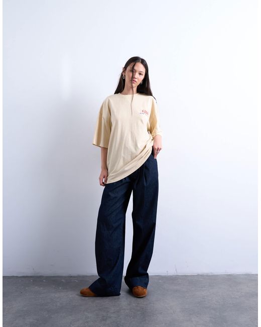 TOPSHOP Multicolor Jersey Graphic Stamp Back Print Oversized T-shirt