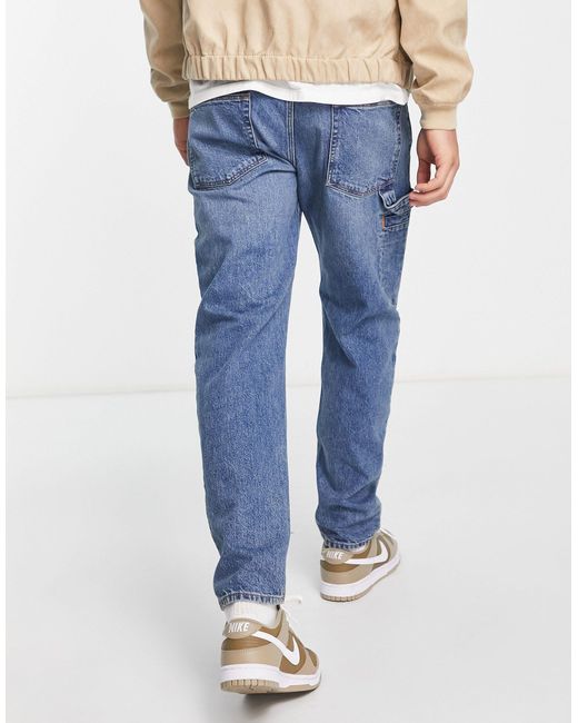 ASOS Tapered Leg Carpenter Jeans in Blue for Men Lyst
