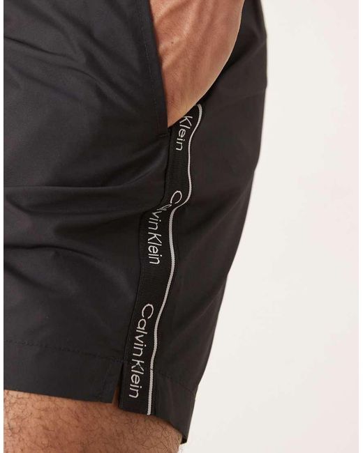Calvin Klein Zwemshort Met Logobies En Trekkoord in het Black voor heren
