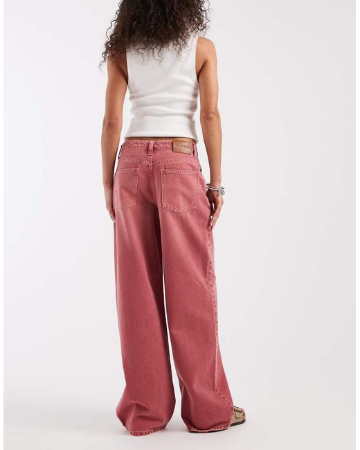 Free People Red Nia Bf Straight Jean