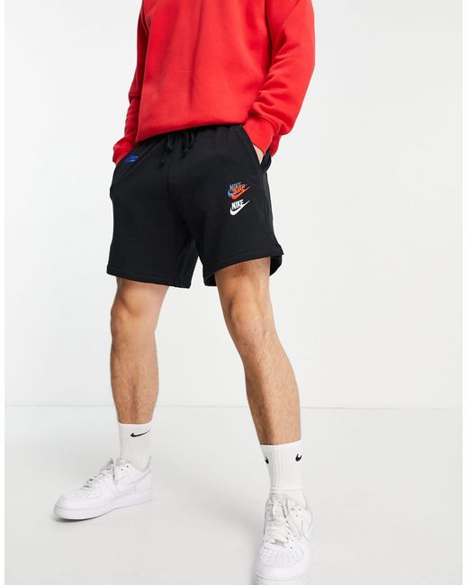 Nike Black Essential Fleece Multi Logo Shorts for men