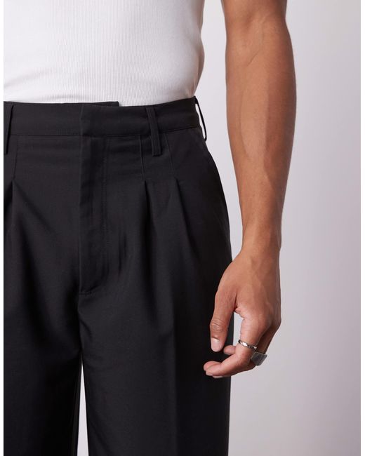 Collusion Gray Relaxed Wide Leg Tailored Trousers for men