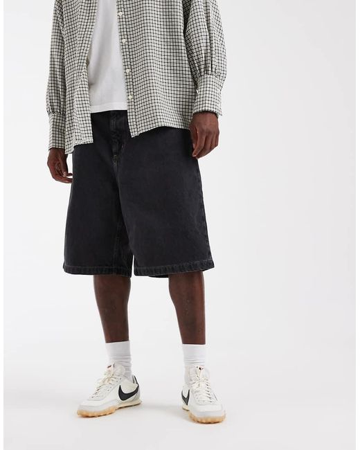 Carhartt White Brandon Loose Fit Denim Shorts for men
