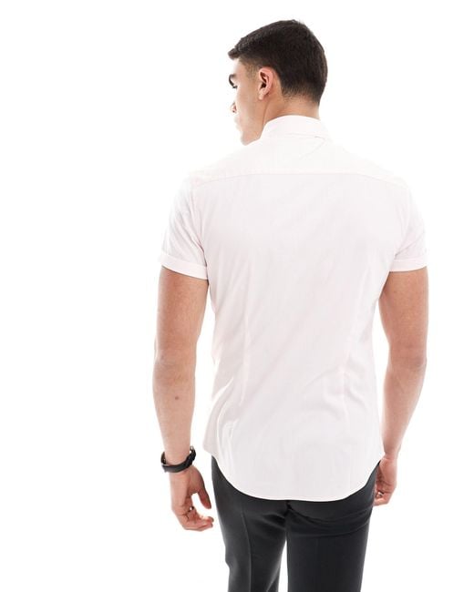 ASOS White Stretch Slim Fit Work Shirt for men