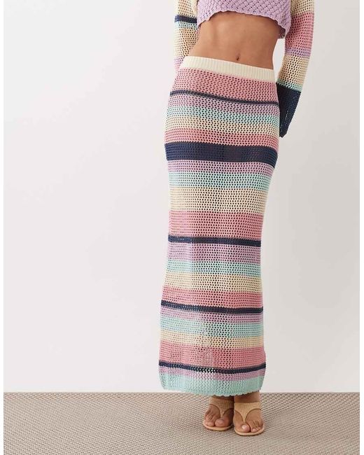 Kiwi & Co White Havana Crochet Maxi Skirt