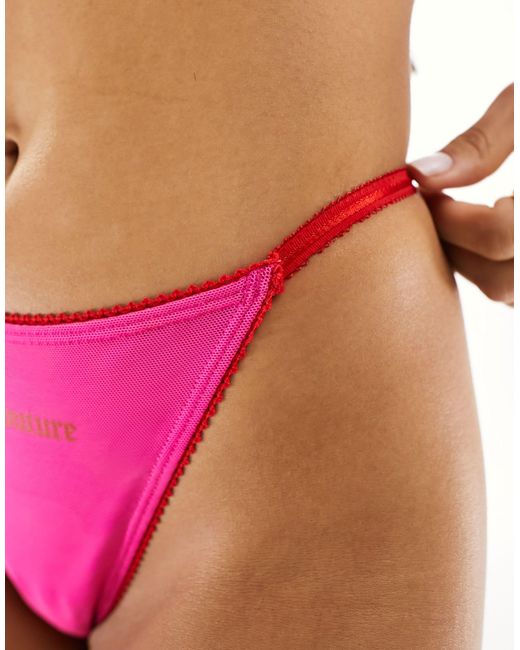 Juicy Couture Pink Mesh Low Rise Thong
