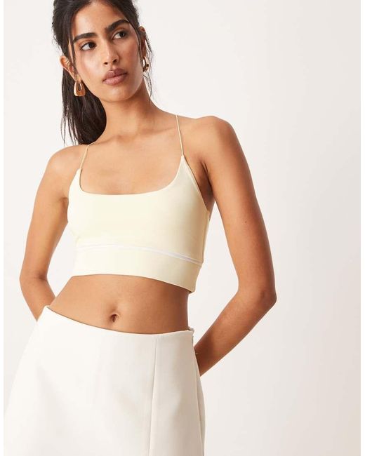 ASOS Natural Scooped Strappy Bralet With Sporty Elastic Trim