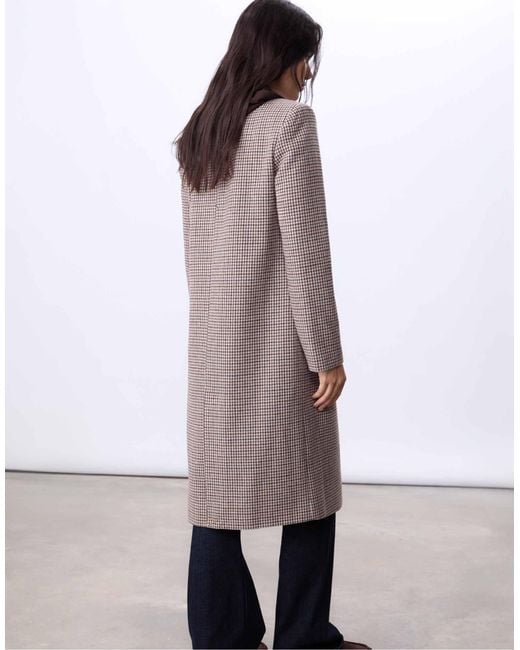 Stradivarius Natural – langer, gemusterter mantel