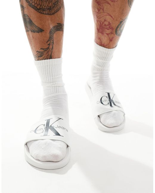 Calvin Klein – slider in White für Herren