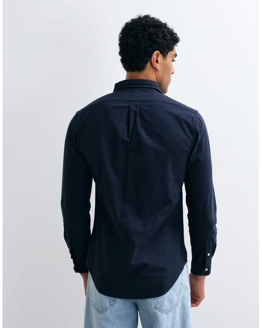 Polo Ralph Lauren Blue Icon Logo Slim Fit Garment Dyed Oxford Shirt for men
