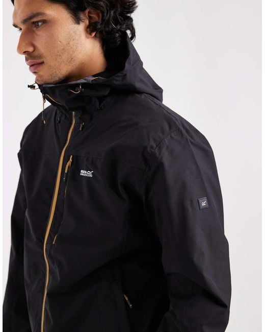 Regatta Black Waterproof Breathable Birchdale Ii Hooded Jacket for men