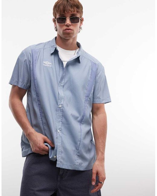 Umbro Blue Short Sleeve Boxy Shirt for men
