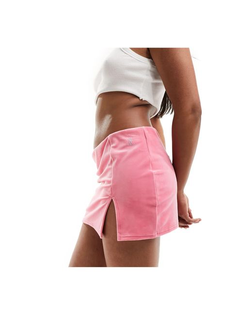 Juicy Couture Pink Diamante Velour Mini Skirt