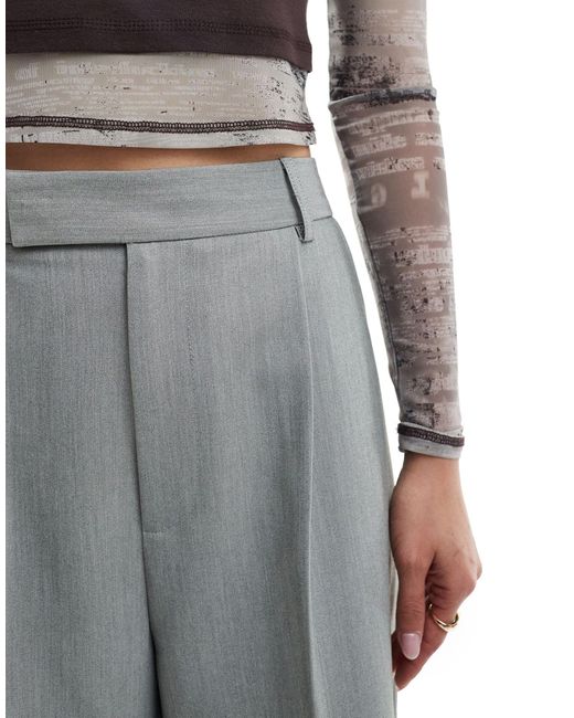 Collusion Gray Unisex Relaxed Wide Leg Tailored Shorts