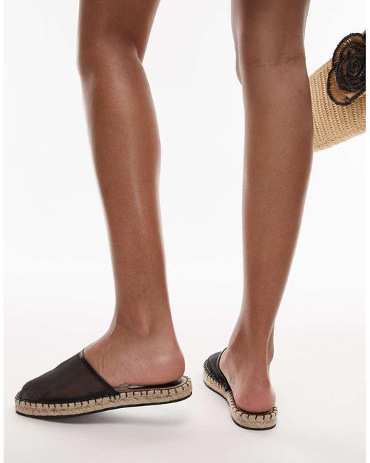 Mules Negros Estilo Alpargatas Harry De TOPSHOP de color Brown