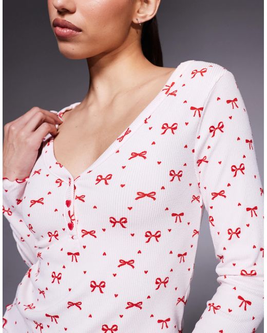 Pyjama en jersey à nœuds - clair River Island en coloris Purple