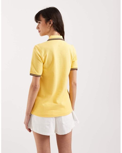 Fred Perry Yellow Twin Tipped Logo Polo Shirt