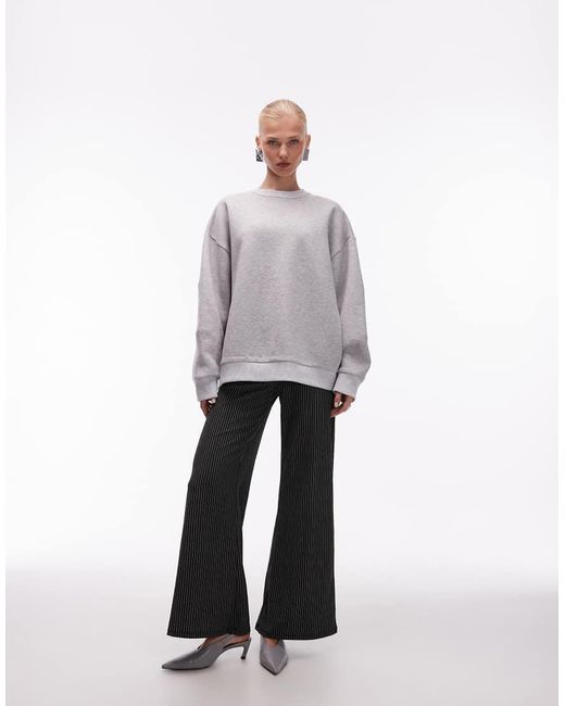 ASOS Gray Heavyweight Sweatshirt With Balloon Sleeve